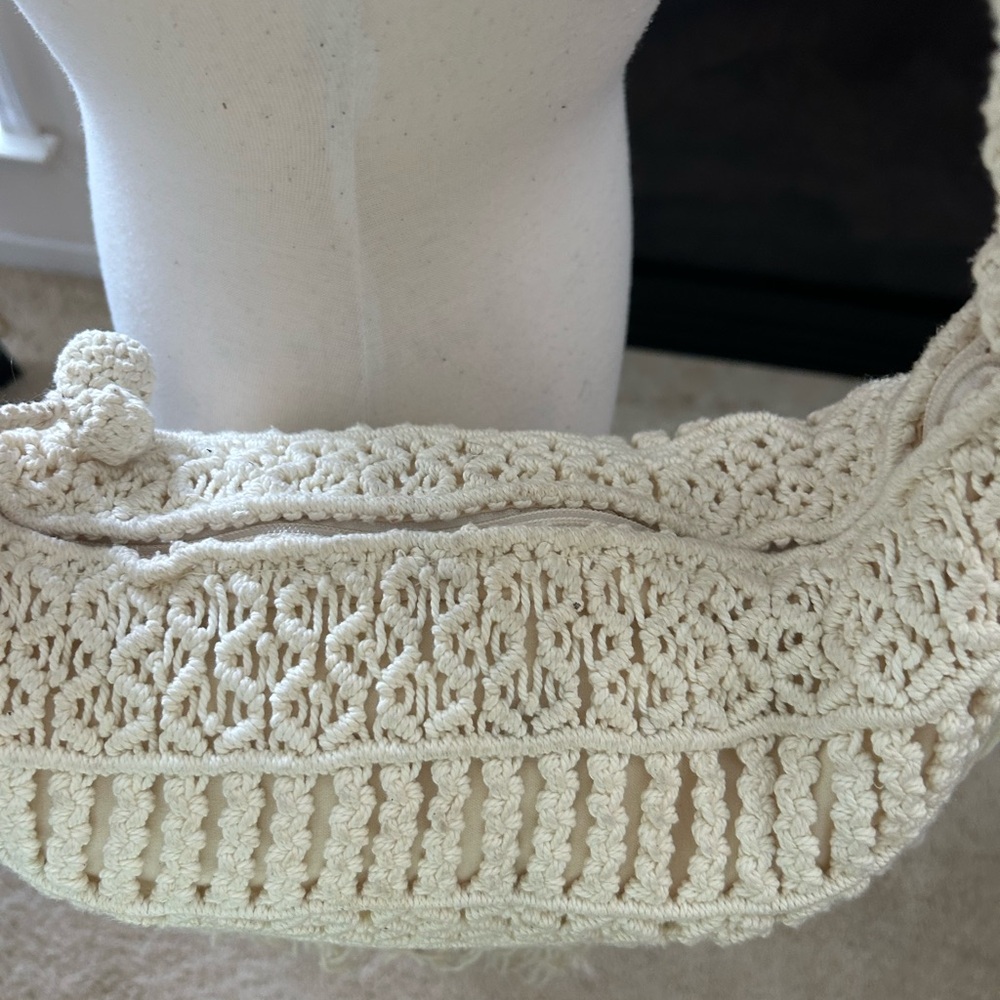 The Sak Bohemian Macrome Cream Fringe Shoulder Bag - Picture 12 of 15
